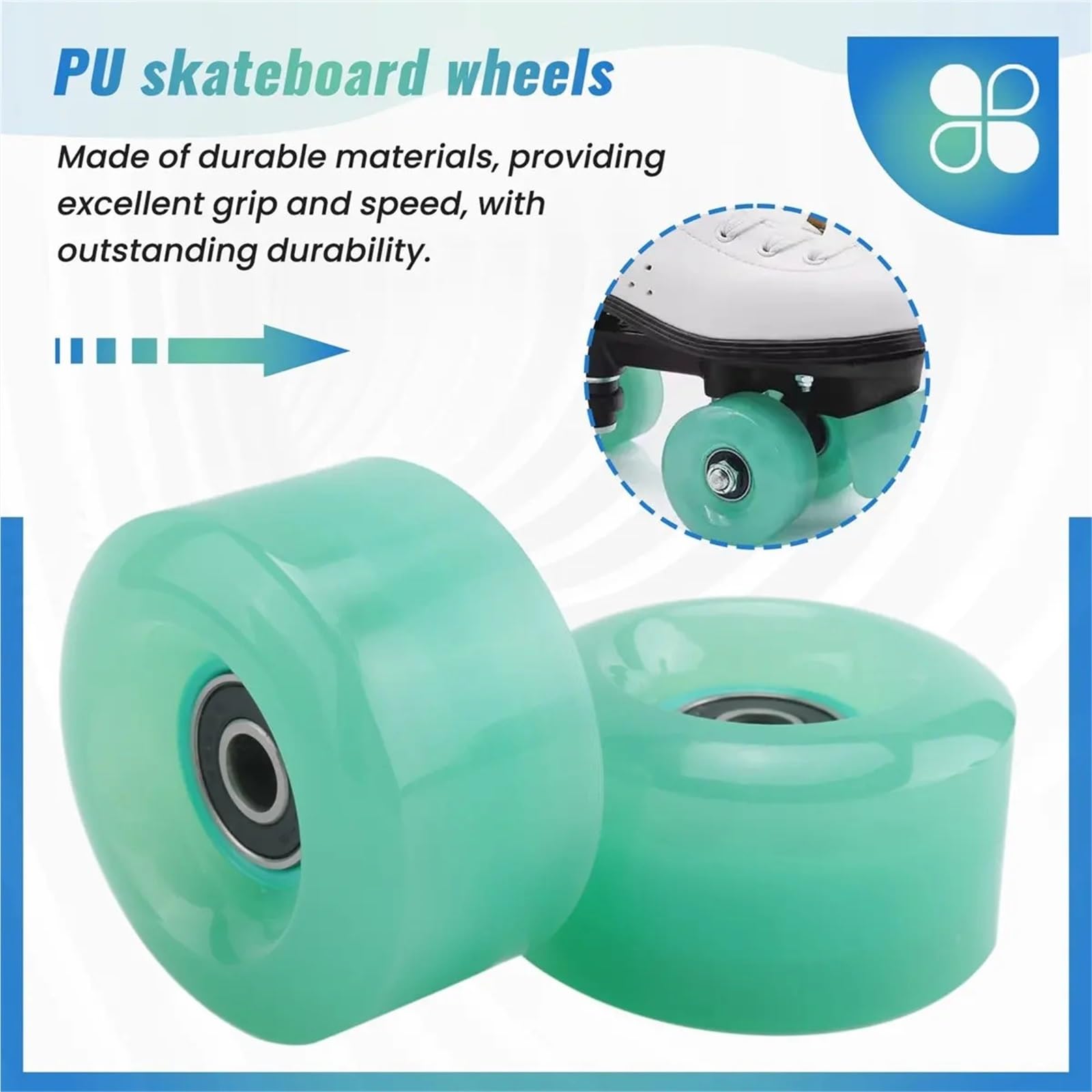 Longboard-Skateboard-Räder, 8 Stück, 58 mm x 32 mm, 82 A, für drinnen und draußen, PU-Räder, Ersatz-Räder, zweireihiges Rollschuh-Zubehör