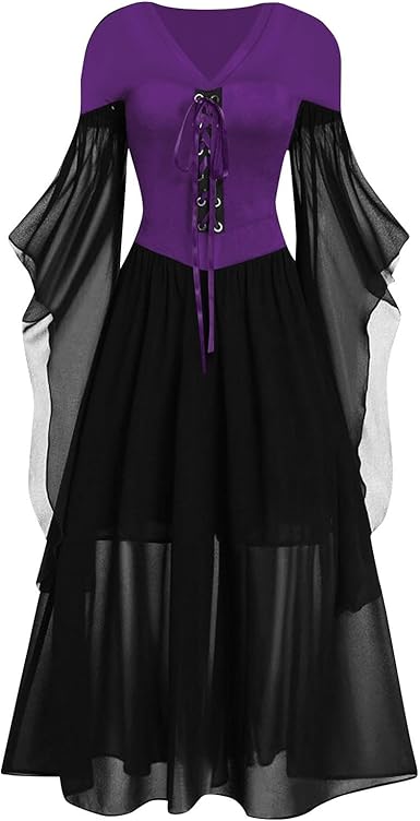 OIOLOYJM Witch Costume Women Sexy Plus Size Renaissance Vampire Gothic Halloween Costumes Woman 2025 Clothes Dresses