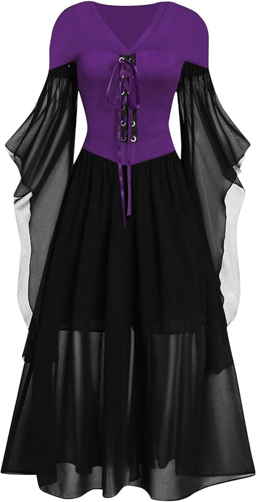 OIOLOYJM Witch Costume Women Sexy Plus Size Renaissance Vampire Gothic Halloween Costumes Woman 2025 Clothes Dresses