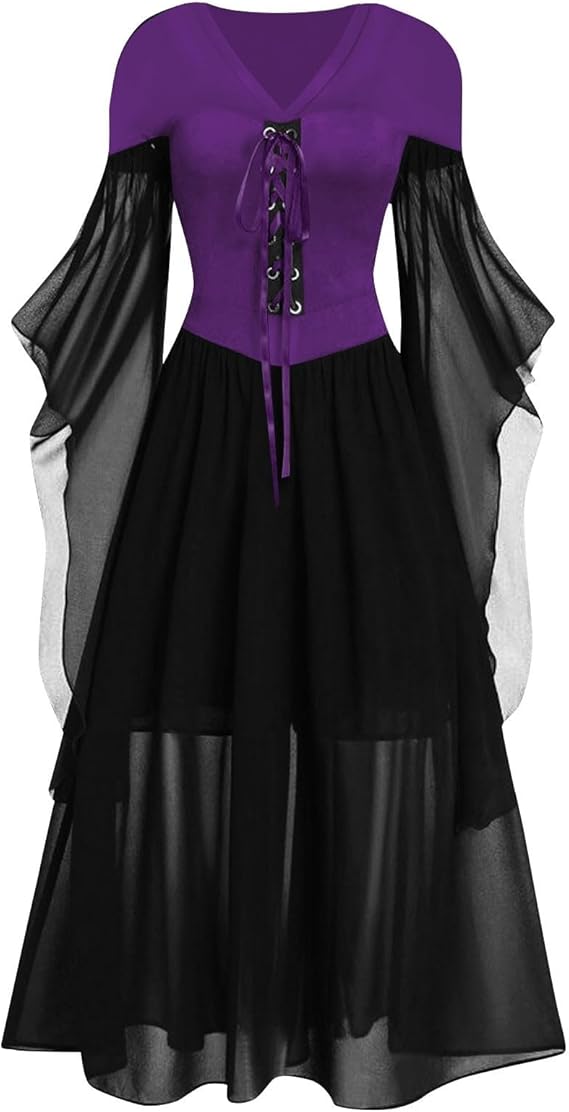 OIOLOYJM Witch Costume Women Sexy Plus Size Renaissance Vampire Gothic Halloween Costumes Woman 2025 Clothes Dresses