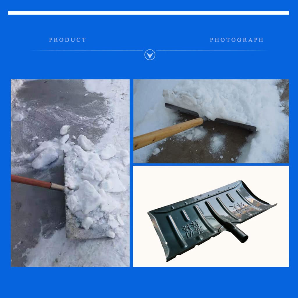 Pala de Nieve Pala quitanieve templada de Acero al manganeso, remoción de Nieve Multifuncional y Tablero de Empuje de Nieve Integrado Palas Quitanieves Jardín Herramientas