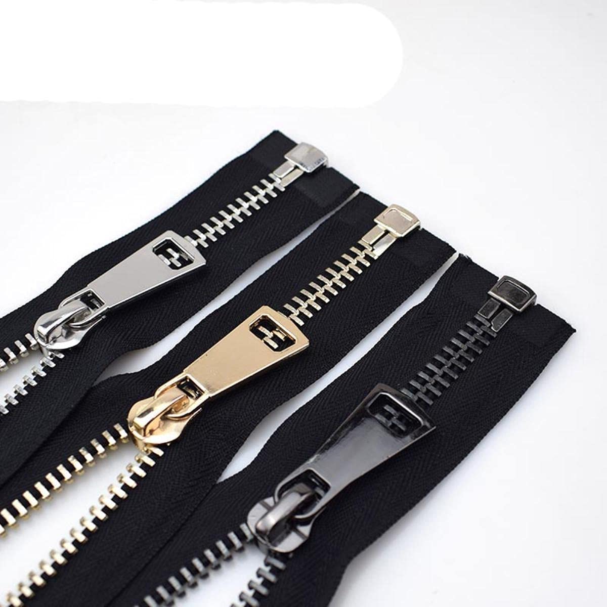 Estrattore Ziper, fissatore di cerniere, Sliders Zipper,Sewing Zips,Ended Zip Fasteners,1/2pc 10# Metal Large Zippers Open-end Zip for Jacket Leather Coat Ultra Wide