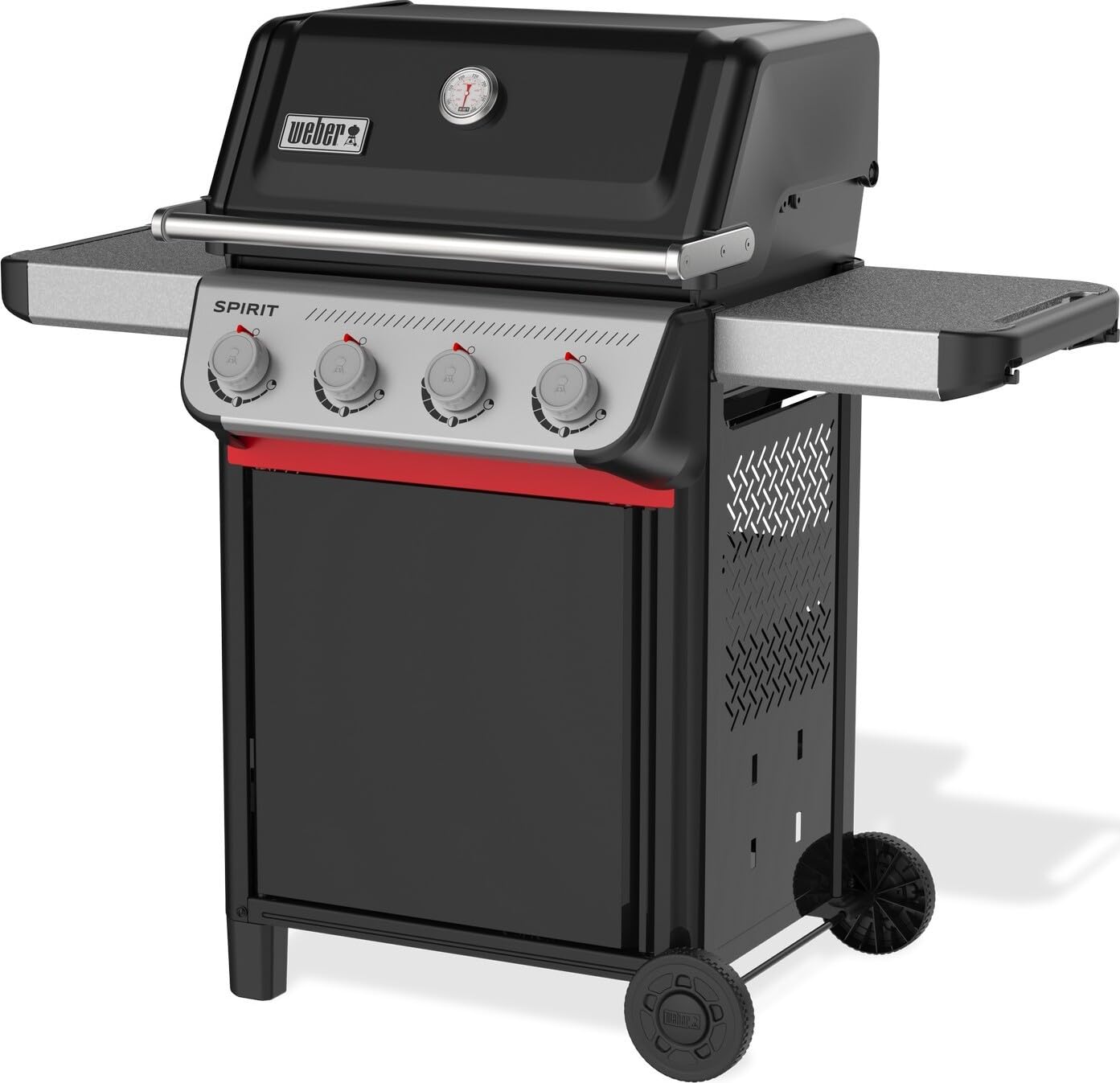Weber Barbecue a gas Spirit E-410/4 bruciatori, accensione Snap-Jet, ruote resistenti e griglia di riscaldamento, superficie di 51 x 46cm, compatibile con le guide laterali Weber Works, nero/argento - 4