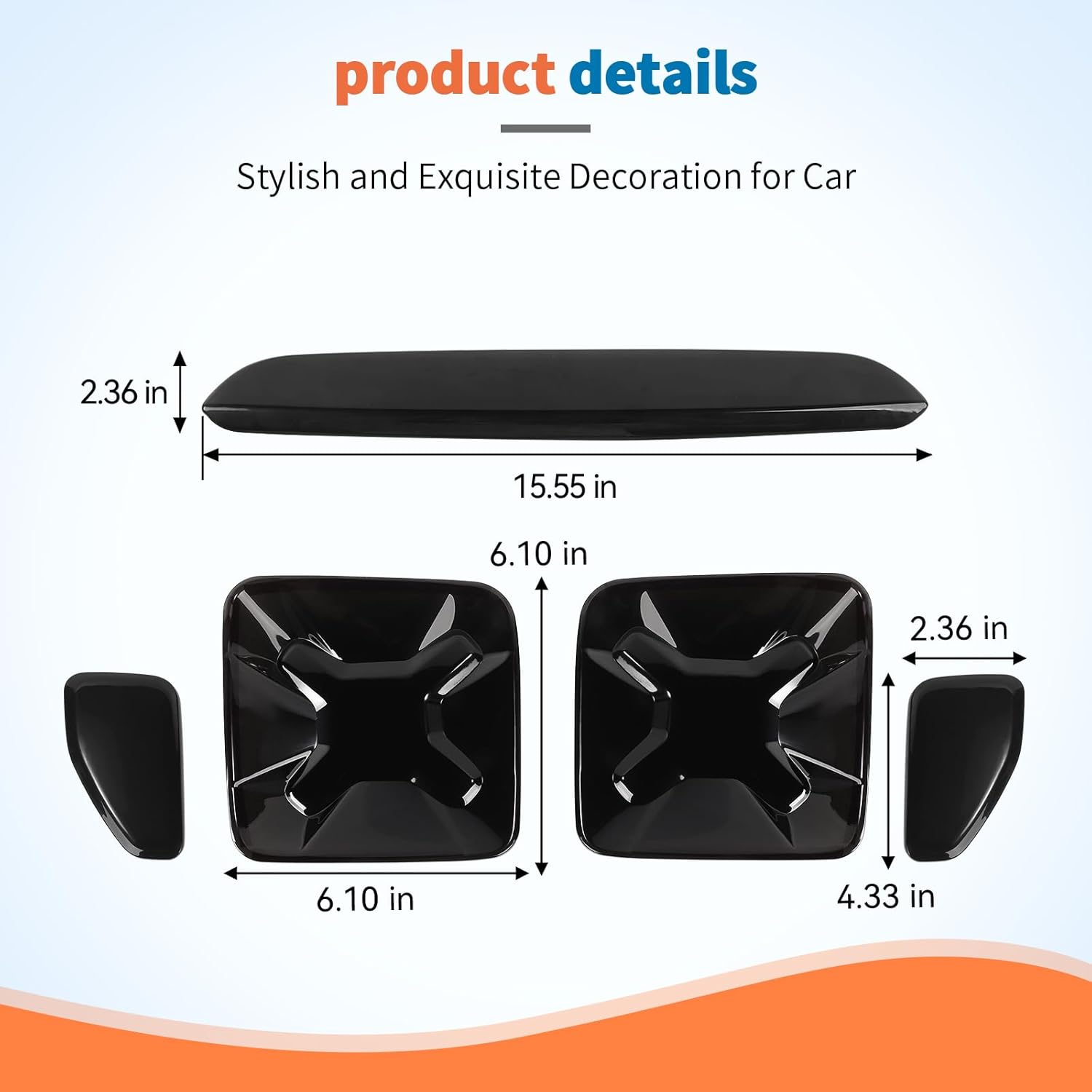 JeCar Smoked Tail Light Cover & Third Brake Light Cover Trim Guards for 2016-2025 Jeep Renegade