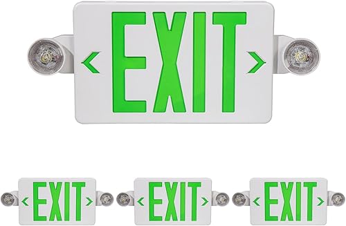 Miniatura 15 de GZRUIYANG Señal de salida con luces de emergencia verde, luz LED de salida de emergencia con batería de respaldo, certificado UL 924, CA 120/277V
