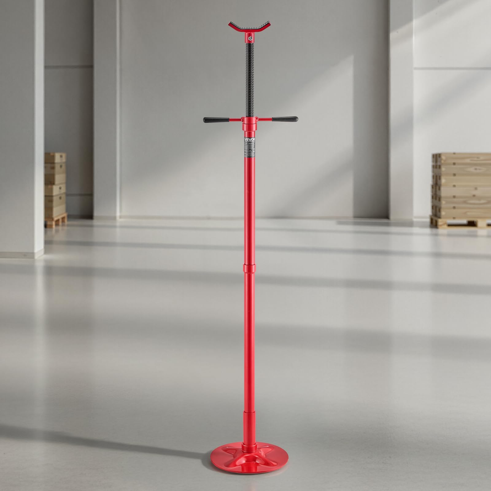 VEVOR Supporto per Fossa e Sottoponte Carico Max. 0,5 Tonnellate, Asta di Supporto da Fossa Altezza Regolabile 137,2-213 cm, Maniglia Girevole, Cuscinetti a Forma di U da Officina Garage