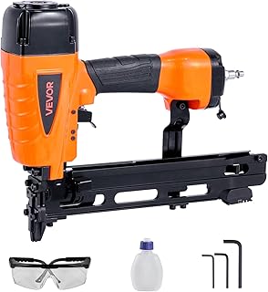 VEVOR Pneumatic Staple Gun, 16 Gauge 7/16-inch Medium Crown Pneumatic Stapler 1" to 2" Length, 70-120PSI Heavy Duty Air-Powered Staple Gun for Roof Decking, Wall Sheathing, Fencing and Subflooring