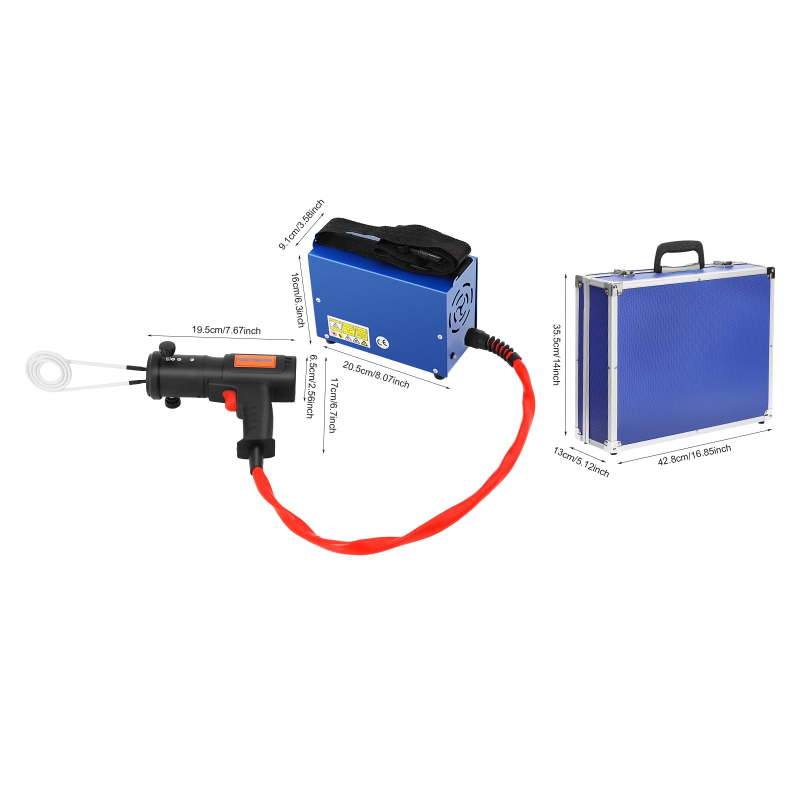 1.5KW Induktionswärmer kfz mit 4 Heizspulen Magnetische Induktionsheizgerät Set Maximale Heiztemperatur 750°C Induktionsheizung kfz