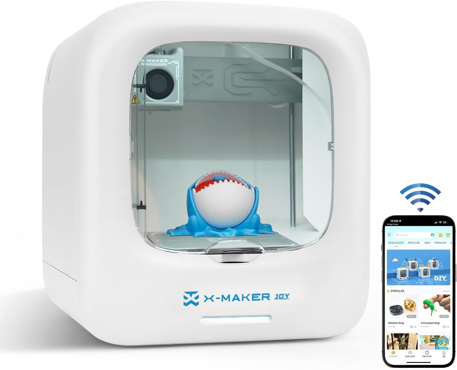 3D Printer, High Precision 3D Printer for Chlid and Beginner, Huge Library & Customizer, Plug-and-Play Design, Wi-Fi & App Control, Create STEM, 15+ Mini 3D Design Module, X-Maker Joy