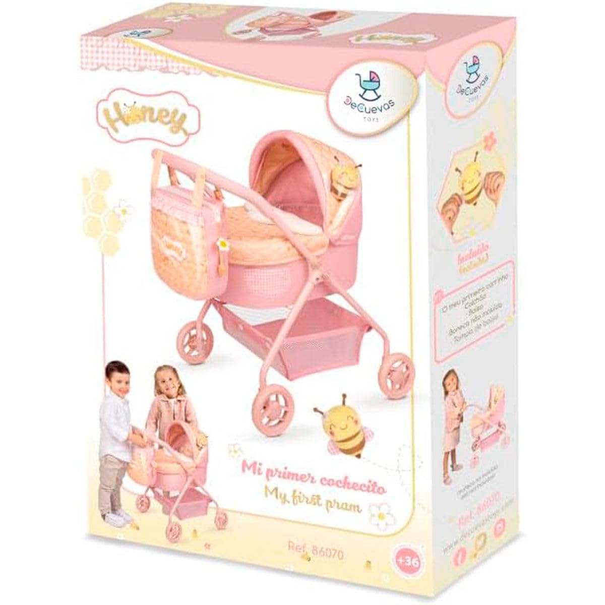 Carro de Muñecas Mi Primer Cochecito con Peluche Honey DeCuevas 86070