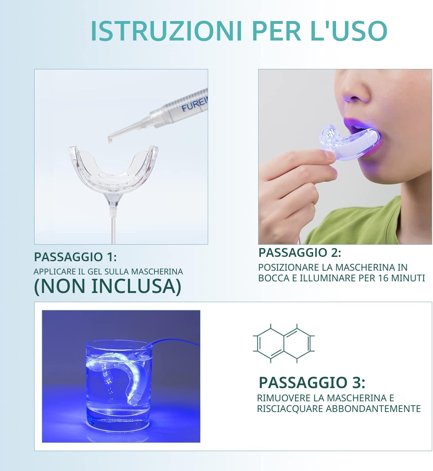 10 ricariche di gel sbiancante per denti da 3 ml, kit di 10 siringhe super convenienti, 4-9 tonalità più bianche