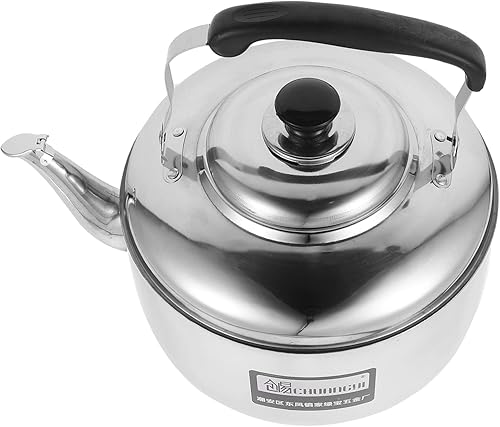 Miniatura 9 de Hervidor de sonido de acero inoxidable de gran capacidad para cocina de inducción con cómodo mango antiquemaduras para uso doméstico y calentamiento
