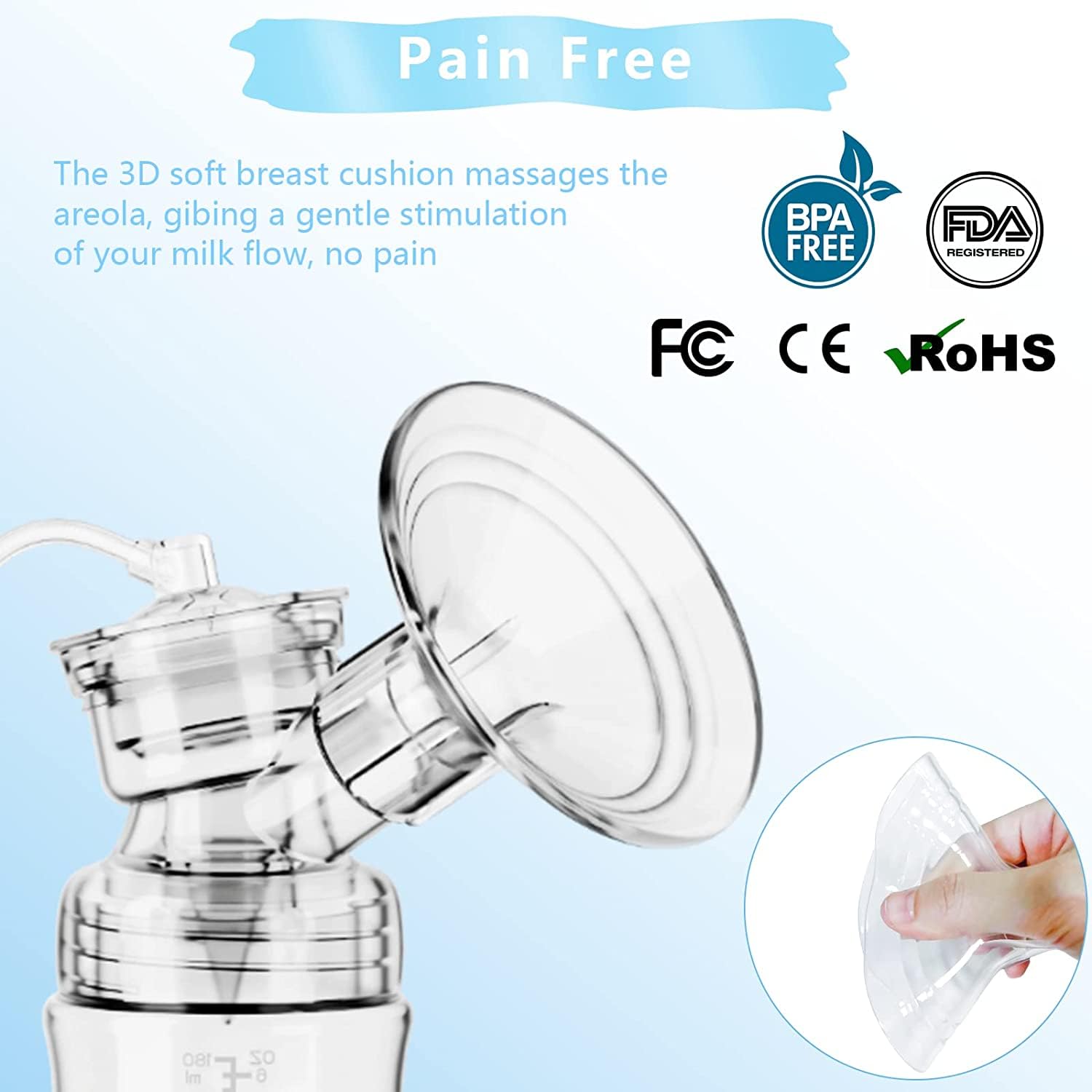 Extractores de leche, Lulia Sacaleches Eléctricos Doble PortáTil Recargable Multiples Niveles y Modos de Succión, Sacaleches Protector de reflujo de viaje y hogar Nivel sin BPA