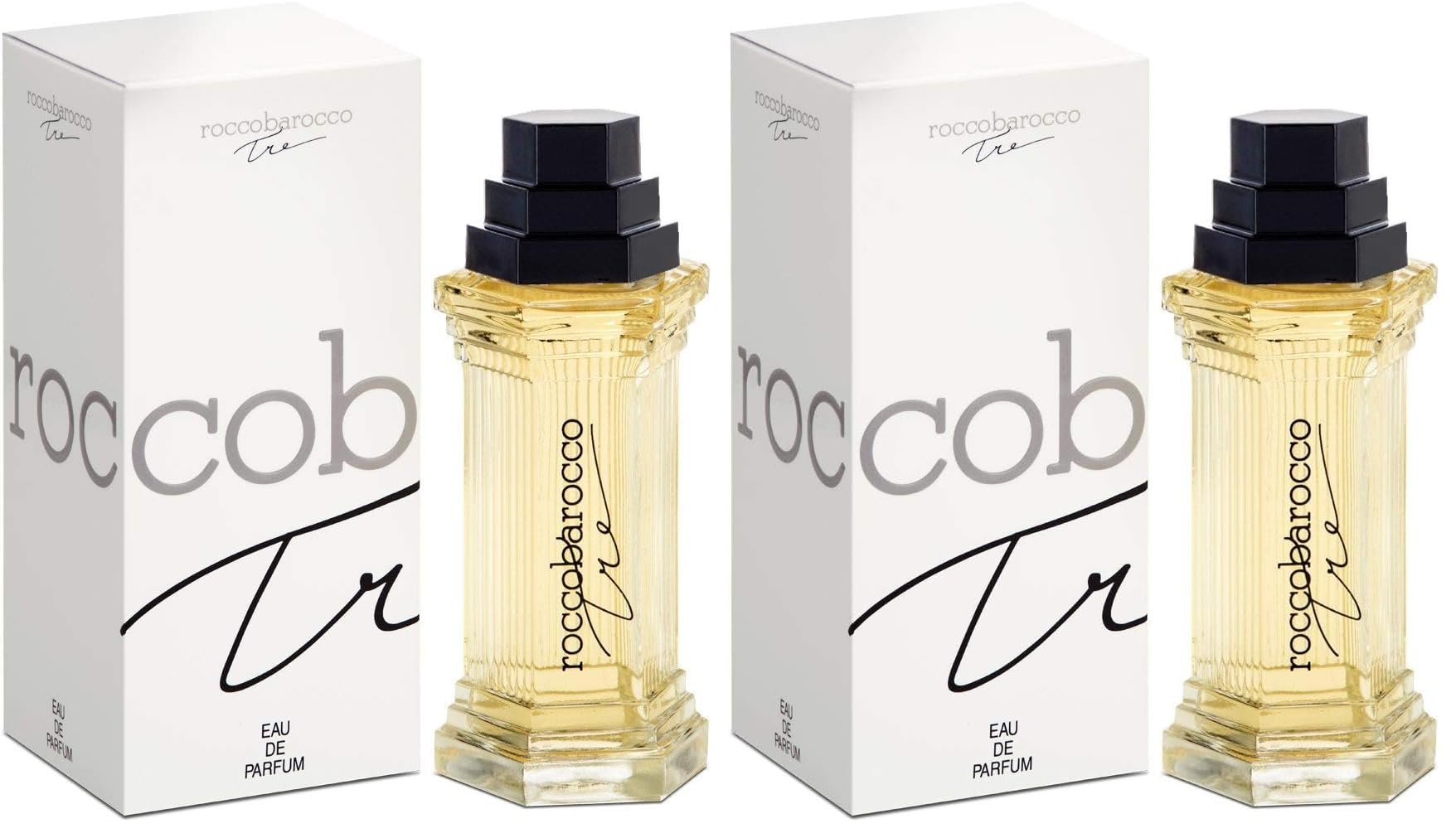 Rocco Barocco, Tre Eau de Parfum 100 ml Vapo Donna (Confezione da 2)