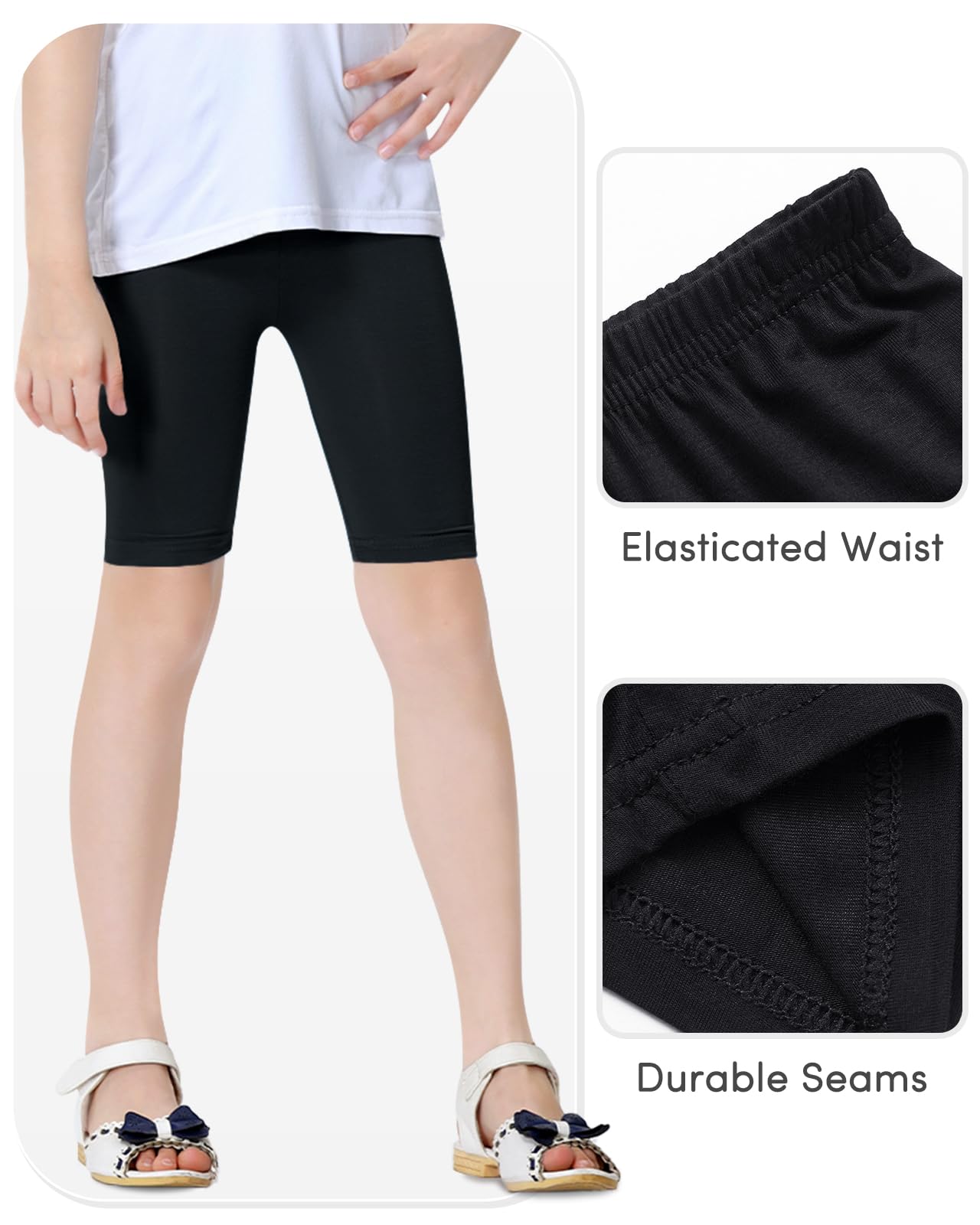 Domee Dziewczęce legginsy krótkie spodnie rowerowe letnie 4-pak