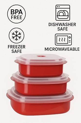 Miniatura 5 de Kit de 6 unidades de recipientes de cocina para microondas, vaporera y refrigerador, de Callypso Basics por Reston Lloyd, 1, Magenta