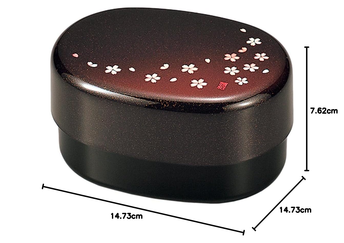 Bento Box Laque Oval Decoration Sakura Rose