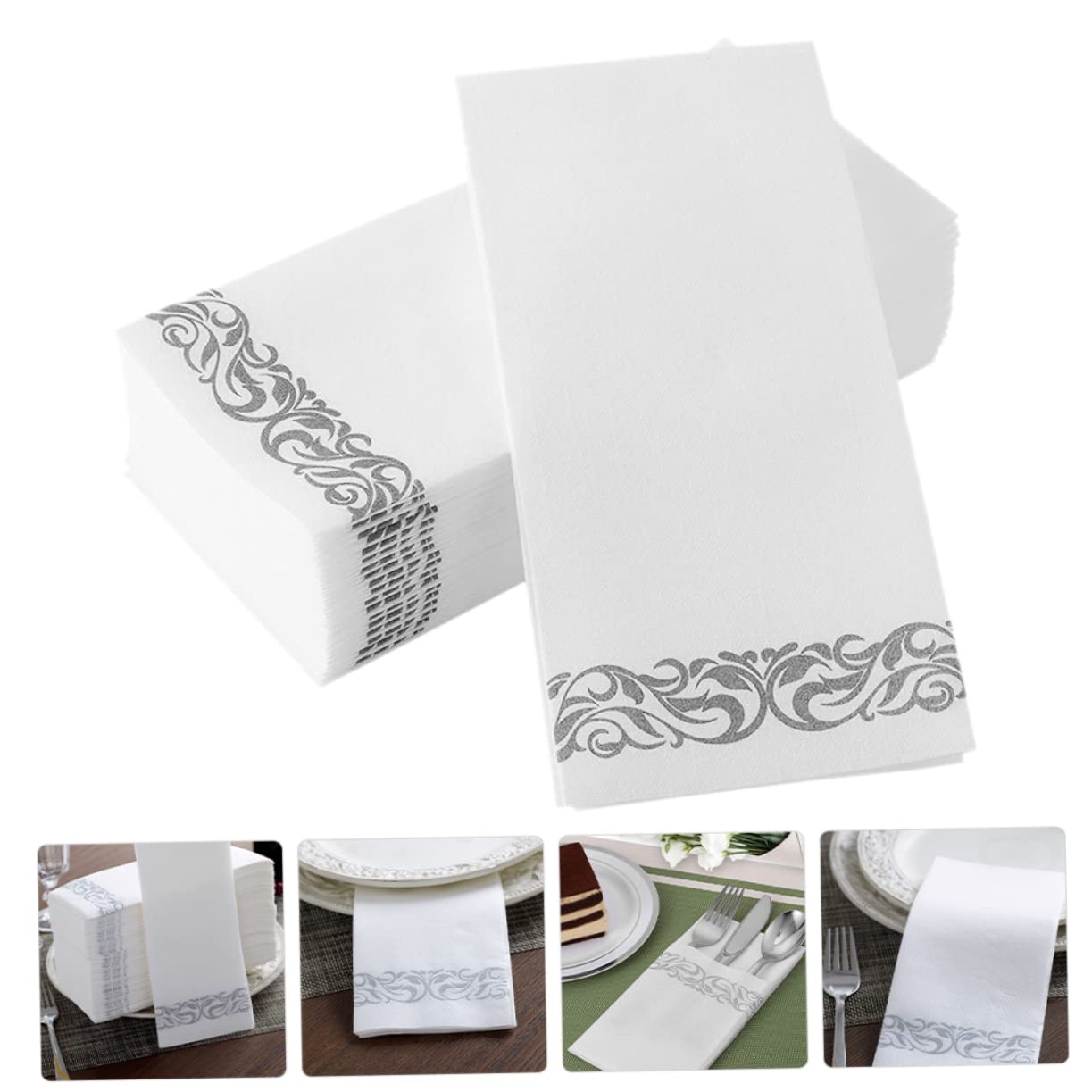Didiseaon 50 Piezas Servilleta De Papel Decoración De La Mesa Del Hogar Decoración De La Mesa De Comedor Toallas De Papel Lavables Servilletas De Cóctel Servilletas De Cóctel Suministros De