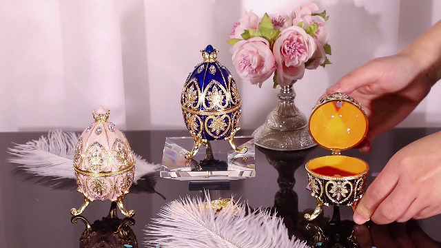 Amazon.com: ELLDOO Faberge Egg Style Trinket Box, Enameled