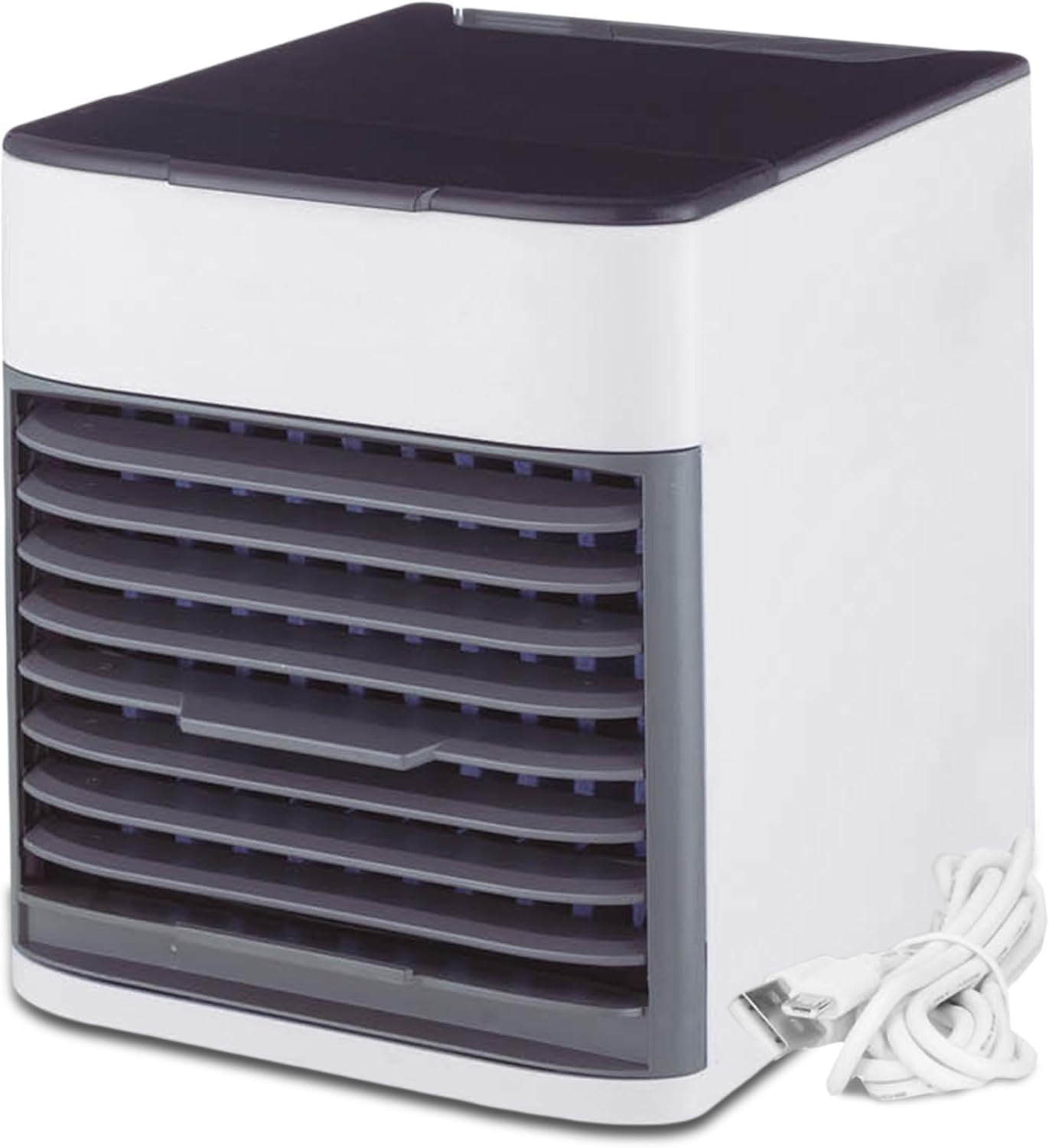 Aire Acondicionado Portátil | Climatizador Evaporativo Silencioso y Potente con 3 Niveles | Mini Air Cooler USB y Corriente | Bajo Consumo A+ para Dormitorio u Oficina U-KNV126