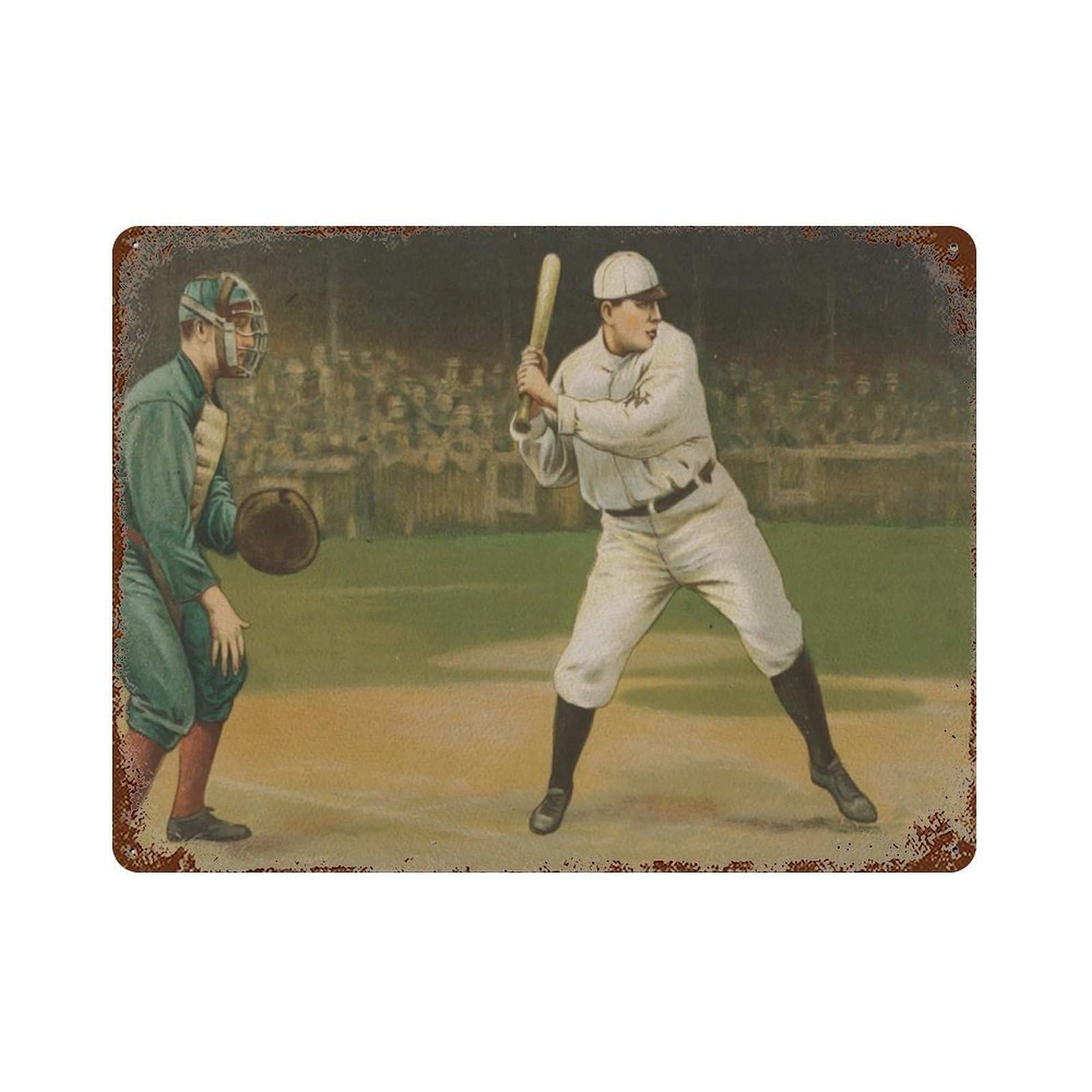xiaoxiaoshen Vintage Baseball Illustration Sports Wall Decor Art Metal Tin Poster Modern Home Decor Art Home Bar Shop Decorations Vintage Sign 30x40cm