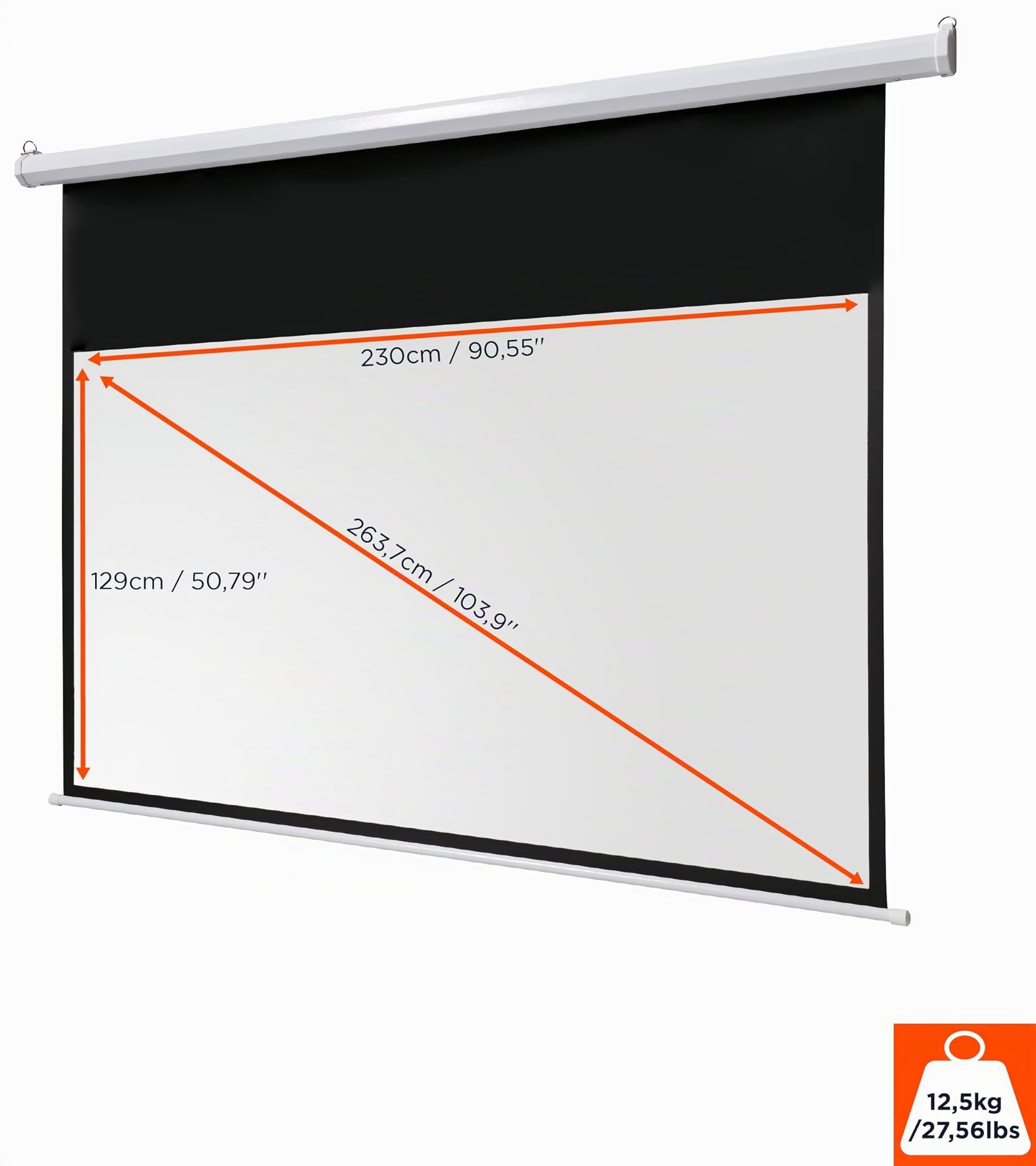 Celexon Basic Écran de Projection Motorisé 110" 240x135 cm 16:9 Full-HD 4K Home Cinéma