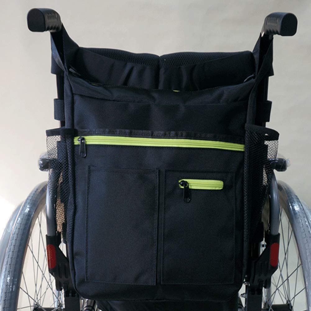 Rollstuhl-Tasche, Aufbewahrungstasche für Rollstühle Zubehör zum Tragen von losen Gegenständen und Zubehör, Reise-Messenger-Rucksack für ältere Menschen, begehbare Tasche mit Wasser-Taschen
