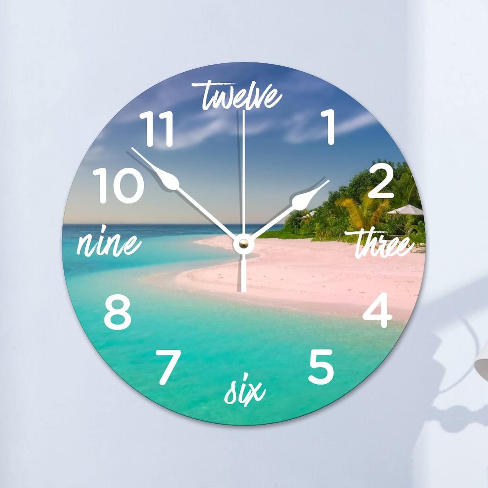 Horloge murale ronde silencieuse de 38 cm pour cuisine et bureau