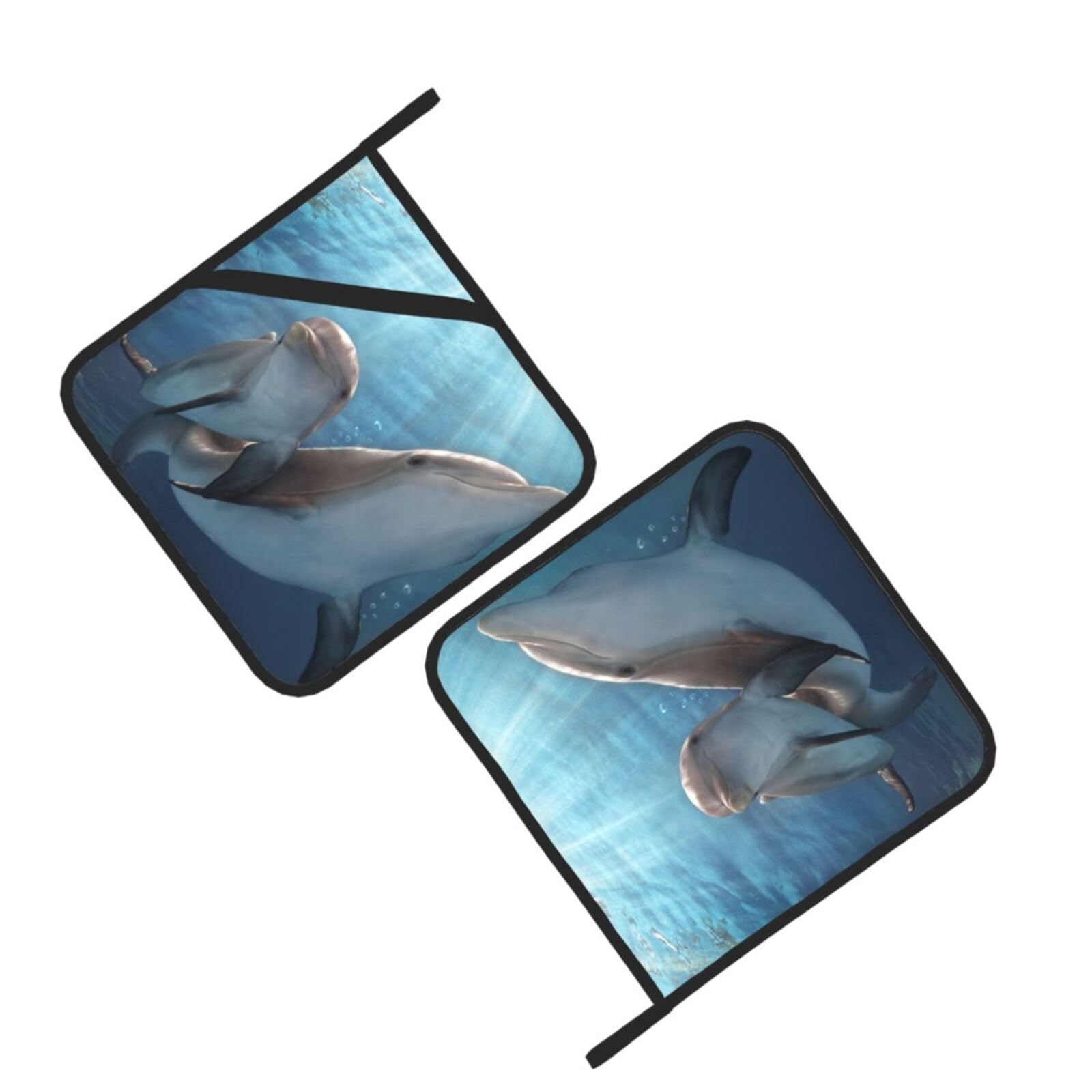 winter the dolphin Printed Oven Pot Holders Set of 2 Pcs Heat Resistant Kitchen Microwave Potholders for Cooking Baking Grilling