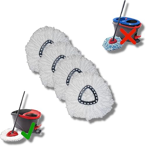 Almohadillas de repuesto para fregona giratoria de microfibra para cabezal de trapeador de algodón, para Vileda O-Cedar EasyWring (1 sistema de