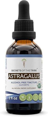 Secrets of the Tribe Astragalus USDA Organic Extracto sin alcohol, gotas de hierbas de alta potencia Hecho de astrágalo orgánico 100% certificado