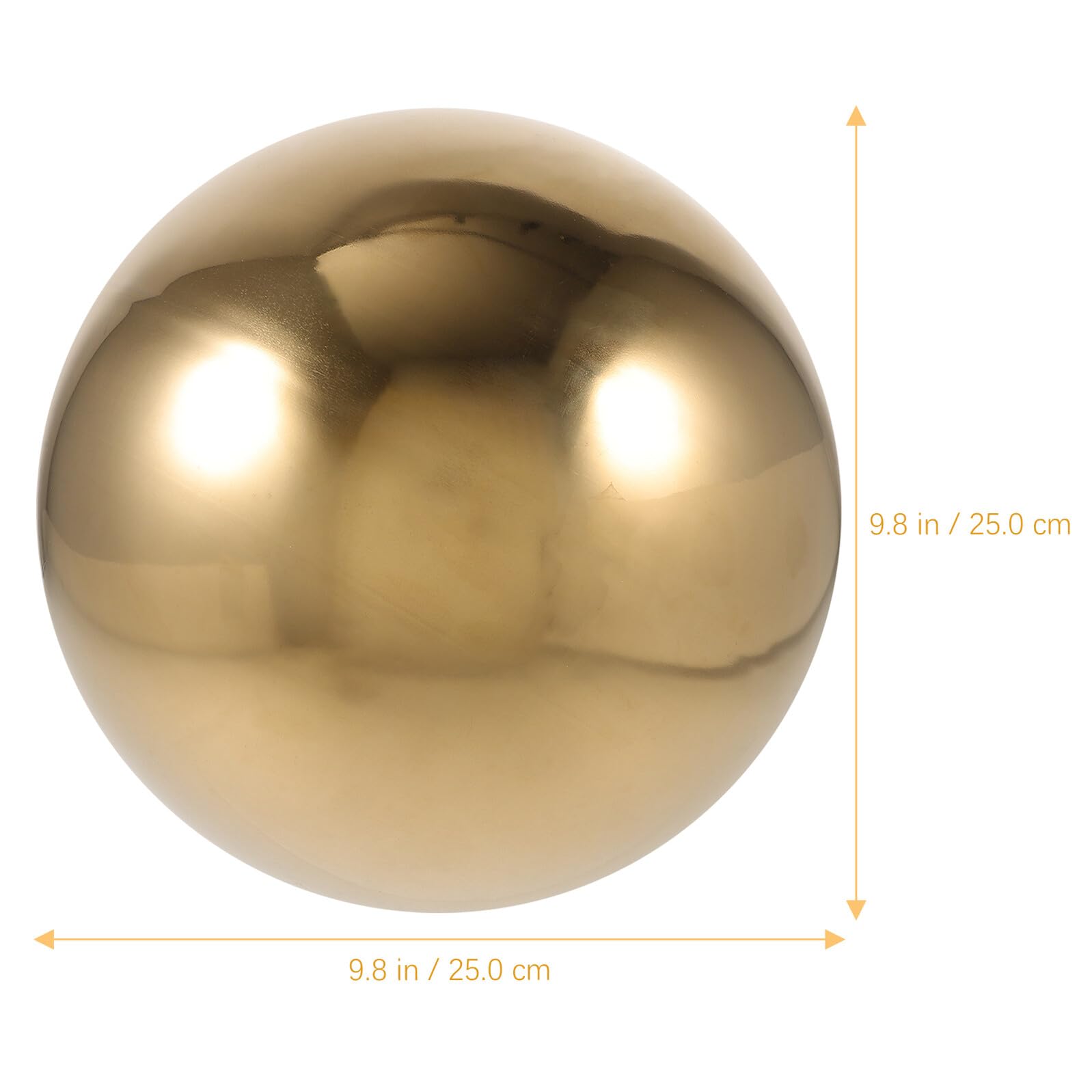 SHINEOFI Bola Reflectante de Acero Inoxidable Grande 250 Mm, Esfera Hueca Dorada para Decoración de Jardín y Exteriores, Bola de Metal Pulida para Patio y Césped, Globo de Espejo