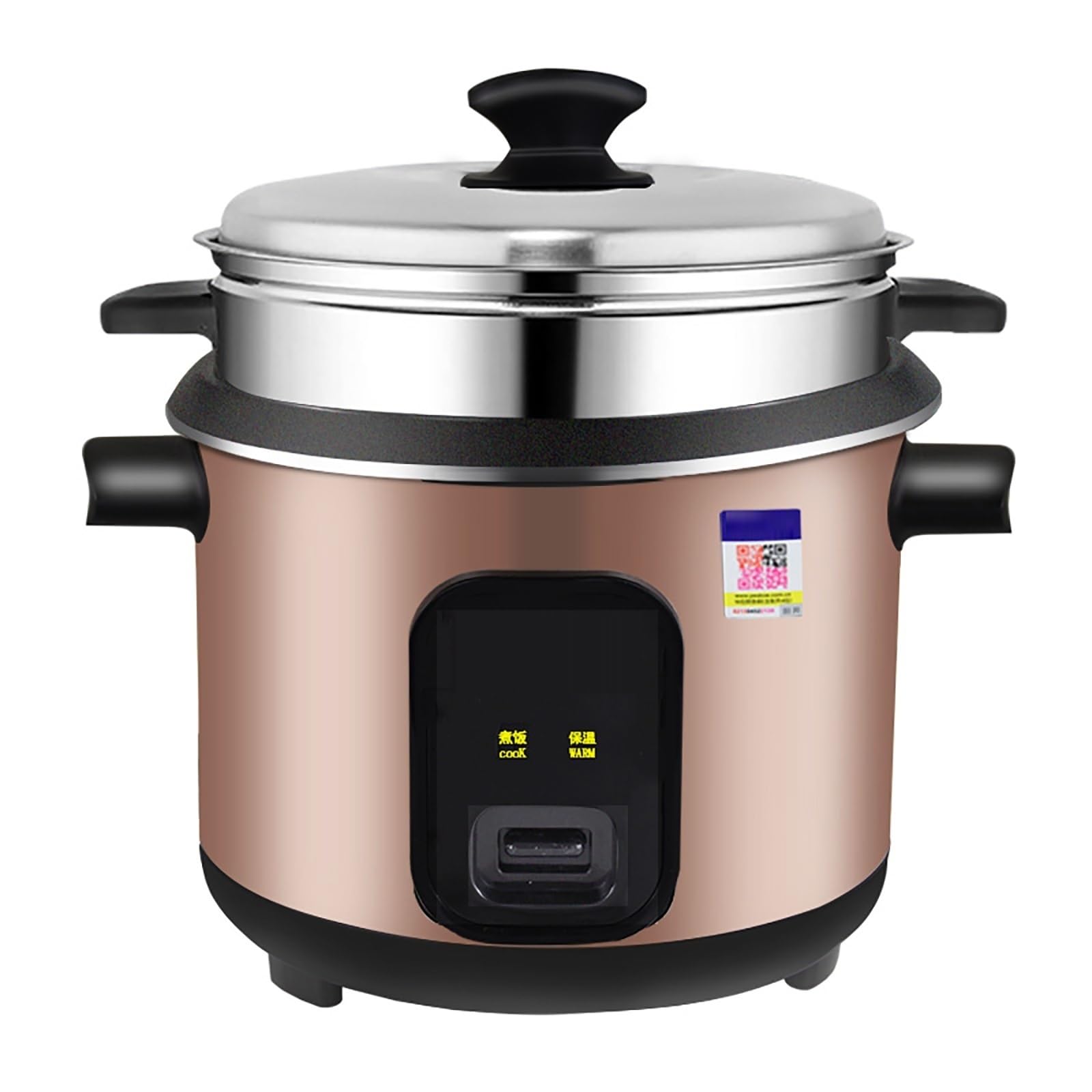Cuociriso con vaporiera (1,5-5 l) Pentola Interna Antiaderente isolata Prepara Riso e Verdure Sane al Vapore per 1-8 Persone 220-240 V (4 l)