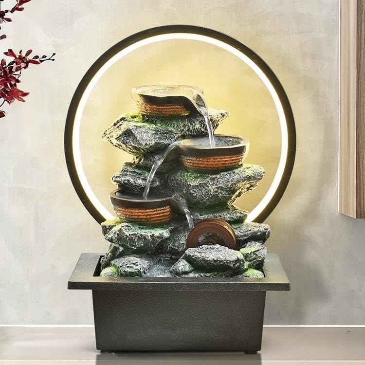卓上噴水 卓上噴水セラミックラッキーウォーターオーナメントオフィス