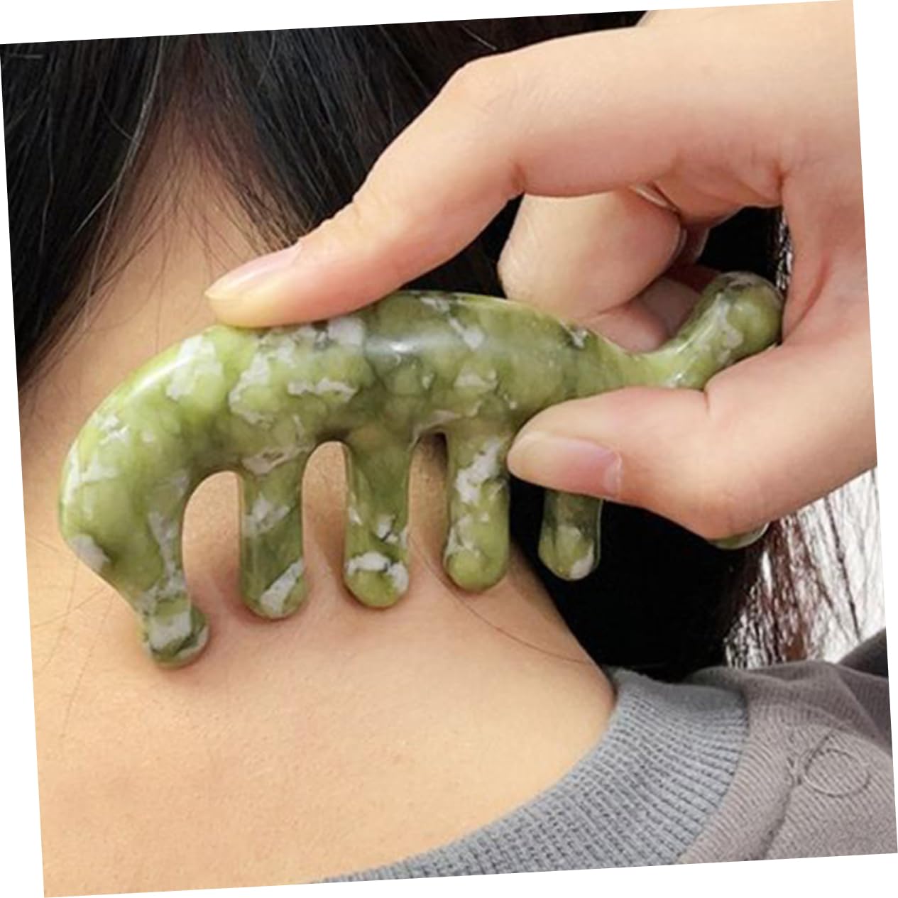 Beaupretty 5piezas Masajeador De Cabelludo De Jade Peine De Mano Diseño Herramienta De Masaje Masajeador Ergonómico Para y El Estado De Ánimo