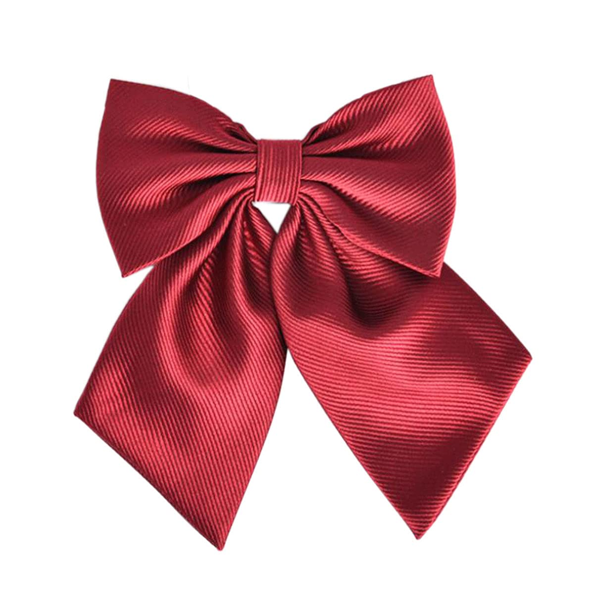 ACVIP Japanese Lolita Uniform Plain Color Bowties Adjustable Pre Tied Necktie Bow Tie for Women Teen Girls (Red)