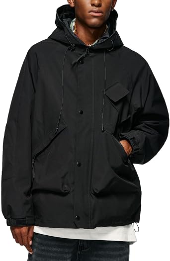 Zukela Mens SoftShell Jacket Lightweight Soft Shell Water proof Windproof Outdoor Hooded Zip Hiking Rain Coat Size S to 2XL