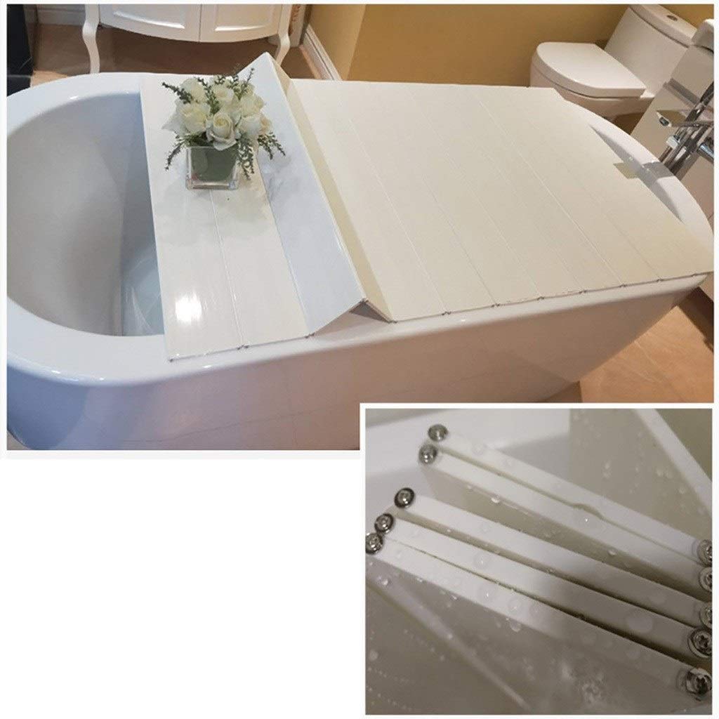 Składany pyłoszczelny pokrowiec na wannę - biała izolacja migawki - 127 x 70 x 0,6 cm ochraniacz na wannę do relaksu w spa i użytku domowego