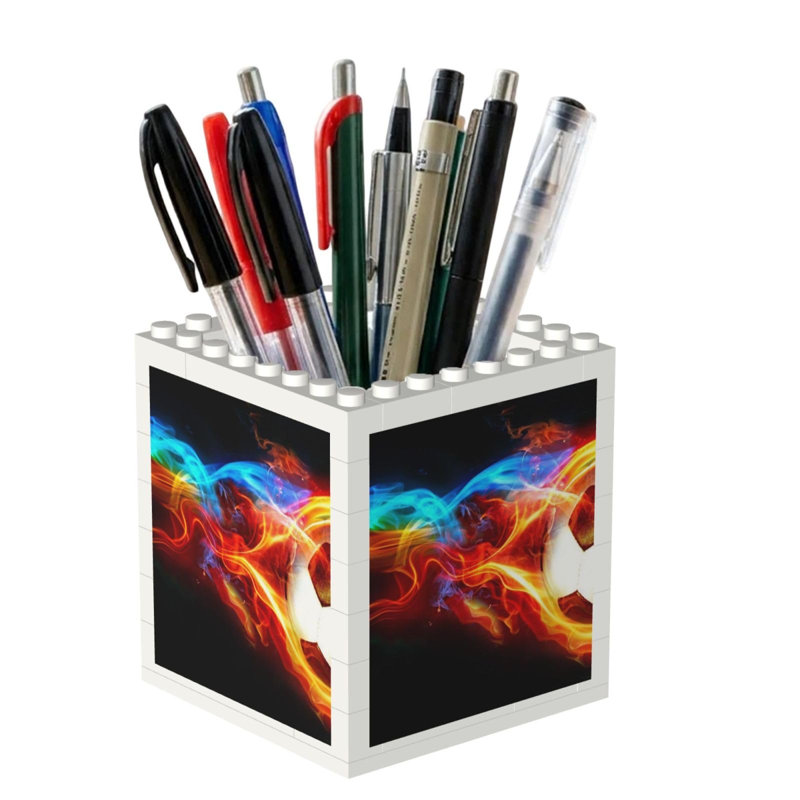 Poadnly Football, Pen Pot Pencil Holder for Office Home School, Compact Desk Organiser for Office Stationery