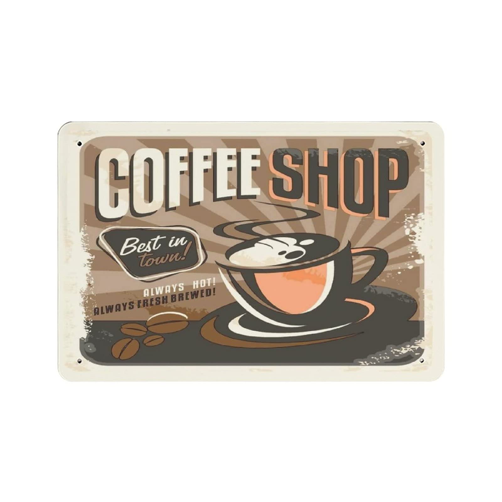 rayprint Metal Tin Sign Coffee Shop Vintage Tin Poster Metal Sign Wall Decoration Country Kitchen Home Garage Decor 8"x12"
