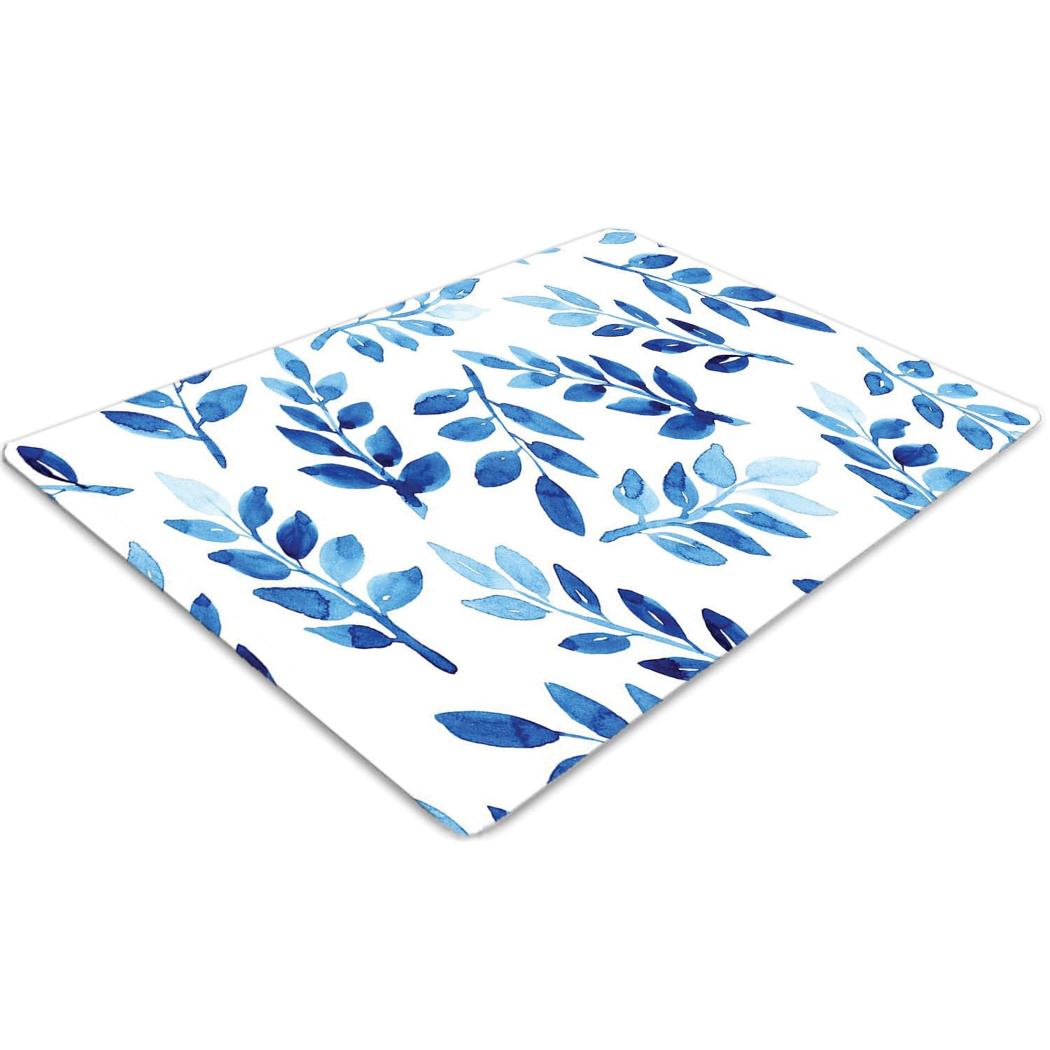 Tapis de chaise en PVC 100x70 cm bleu aquarelle pour la protection du sol de bureau