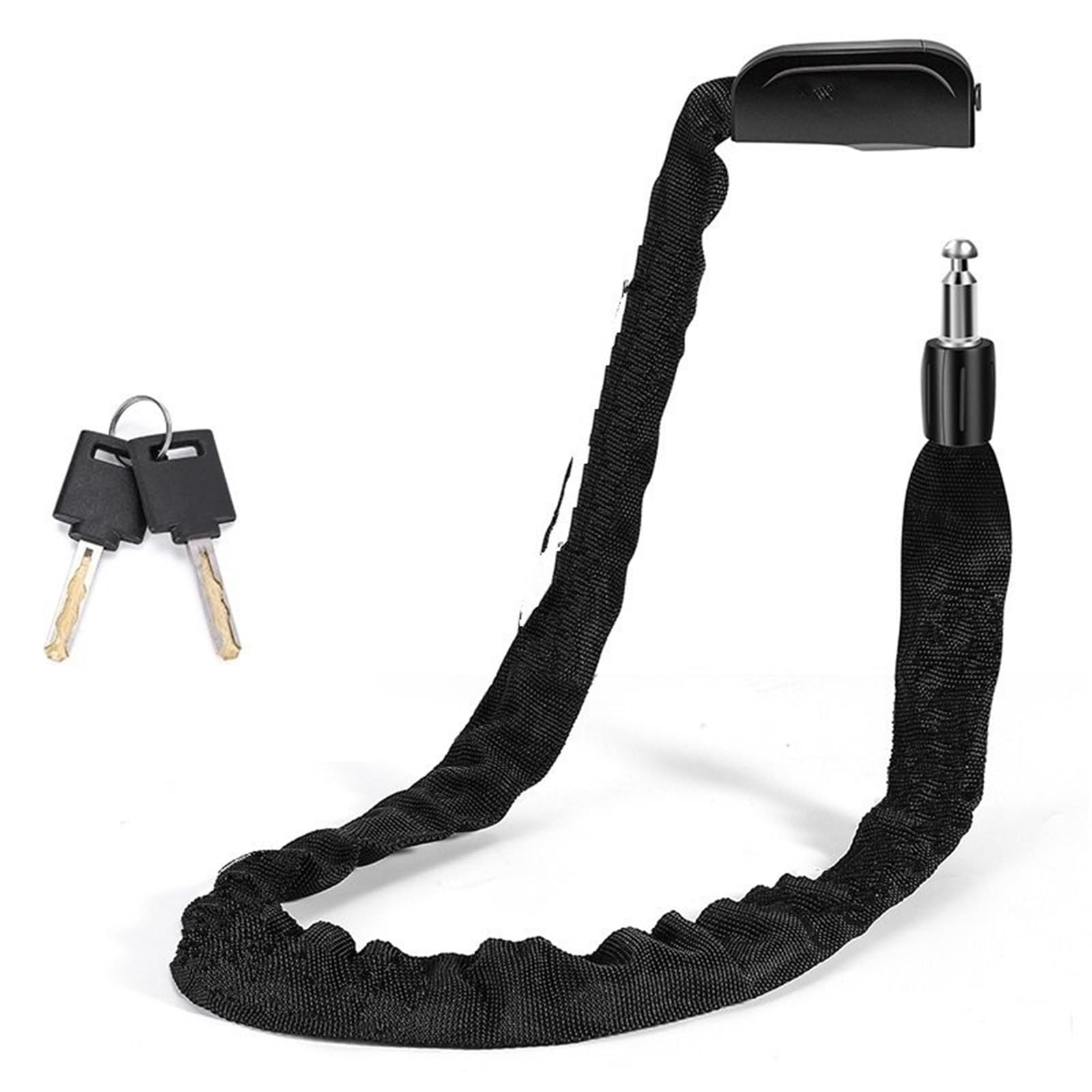 Chain Lock Bicycle Chain Lock Wear-Resistant Anti-Slip MTB Road Bike E-Bike Motorcycle Scooter Anti-Theft Safety Motorbike Lock(Black)