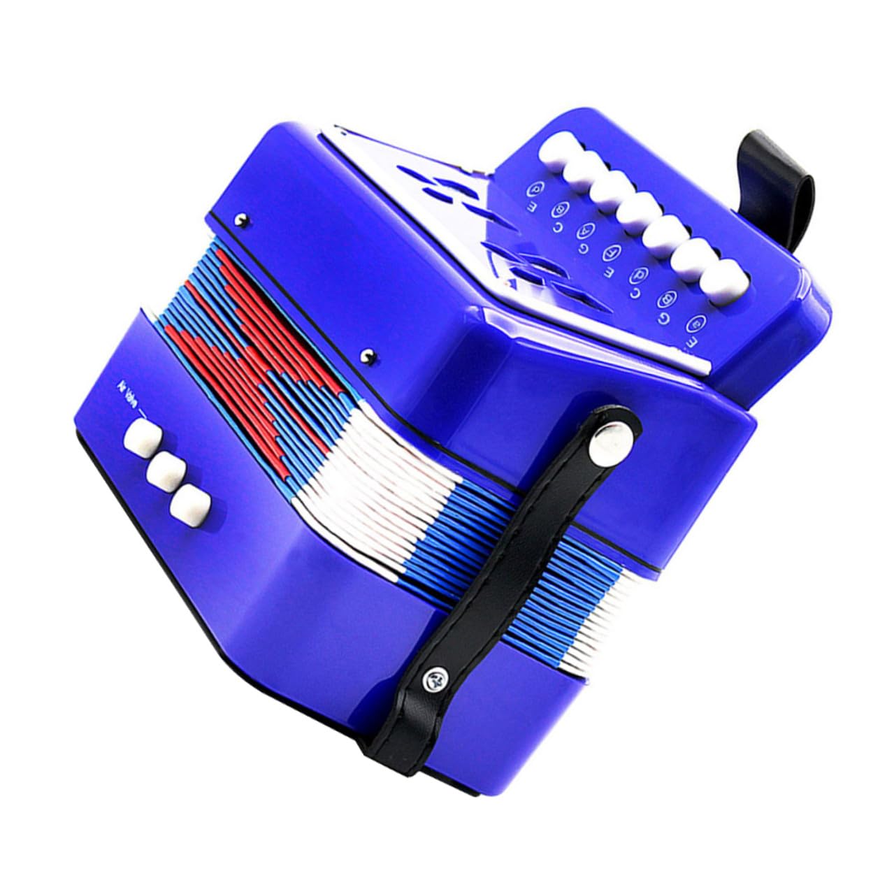 Fisarmonica per Ragazzo Ragazza Portatile Blu, Strumento Abs Educativo | Concertina Giocattolo, Adatta a Piccoli Utenti, Pratica da Trasportare, Favorisce Coordinazione Occhio-mano