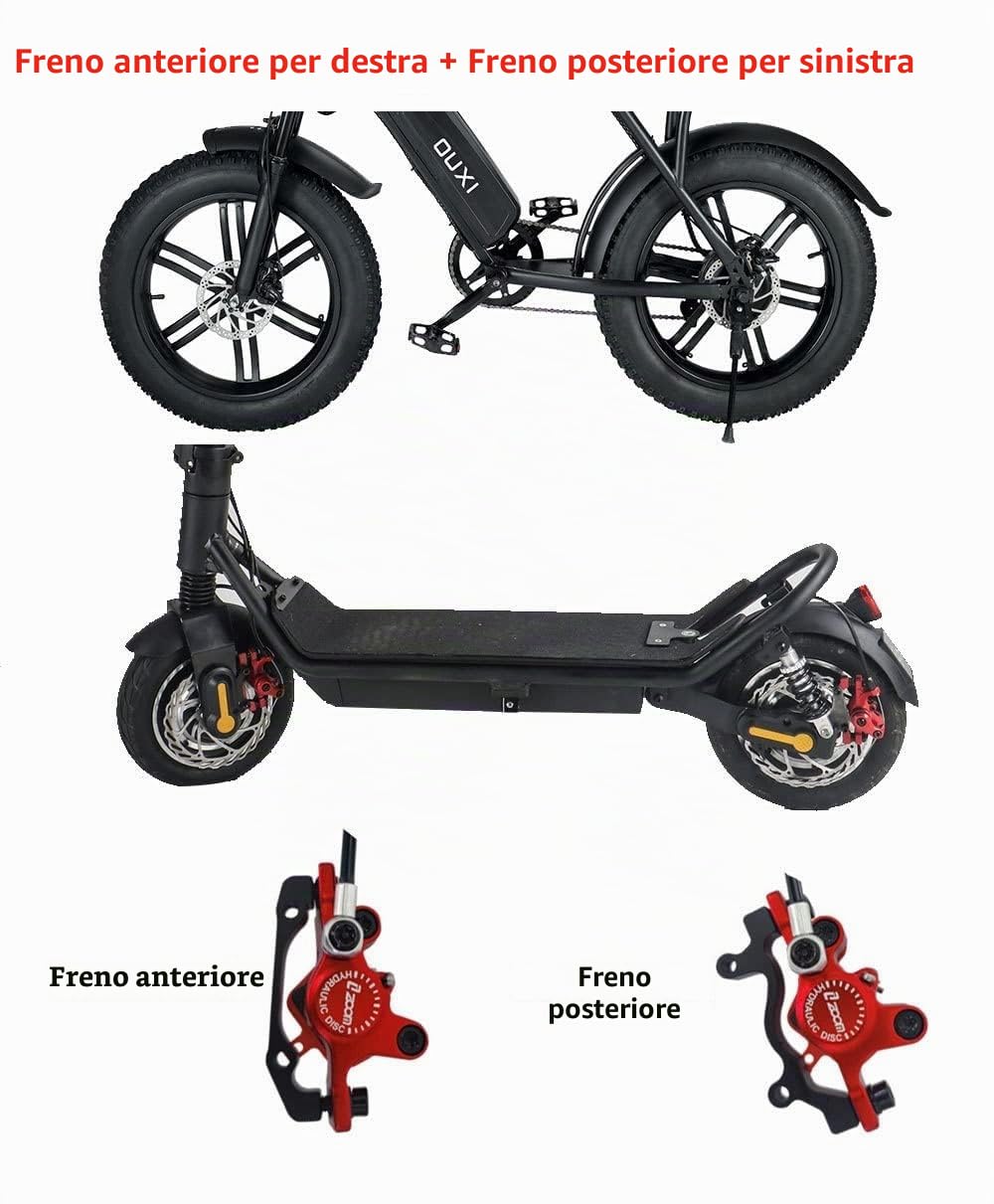 Zoom freno a disco idraulico per E-bike HB-875-E Set anteriore e posteriore Nessun rotore