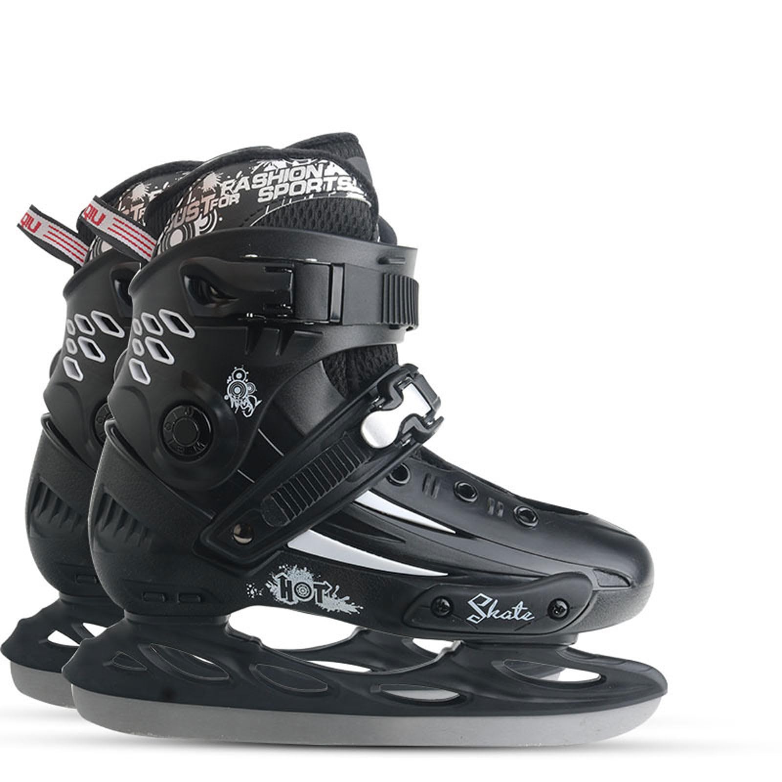 hombresPatines Artísticos de,Pro Patines de Hielo,Sistema de Cordones rápido y Hebilla de Bloqueo Push-Lock,Hoja de Acero Inoxidable,para Niñas y Niños Principiantes