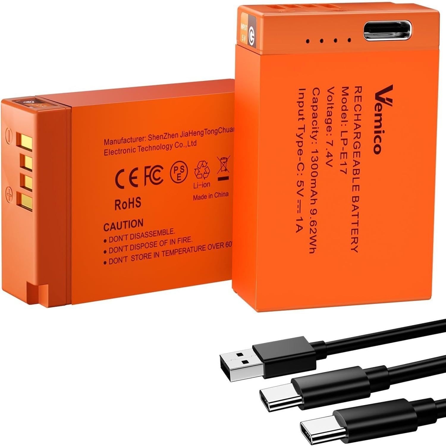 Amazon | Vemico LP-E17バッテリー充電器セット 2*1300mAh バッテリー