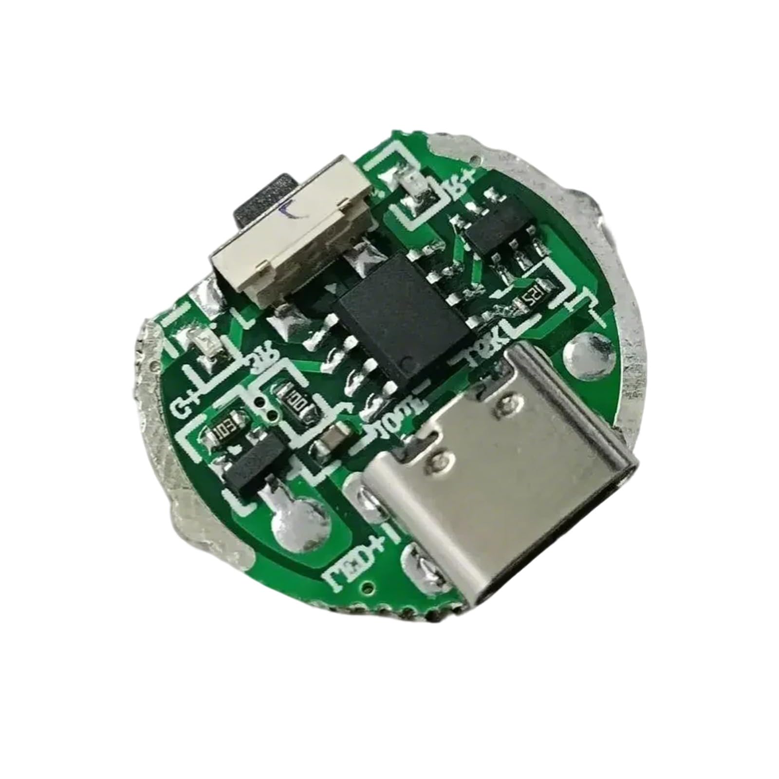 Compactly Two-Speed Output Flashlight Driver Board with Overcurrent Protections and Easy Installation 3.2-4.2V Input