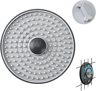 Avont Lick Mat for Dogs Cats, Cat Dog Crate Lick Mat Slow Feeder for Wet Food, Peanut Butter Lick Pad, Soothing Calming Licking Mat for Kennel Crate Training Grooming -Grey