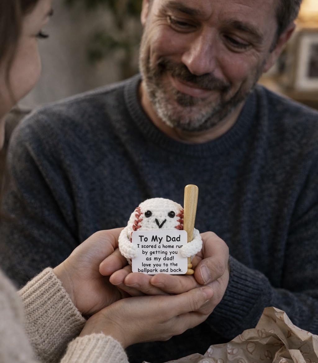 Dad Gifts from Daughter Son Wife, Positive Handmade Crochet for Father Day, Birthday Gifts for Dad - 3