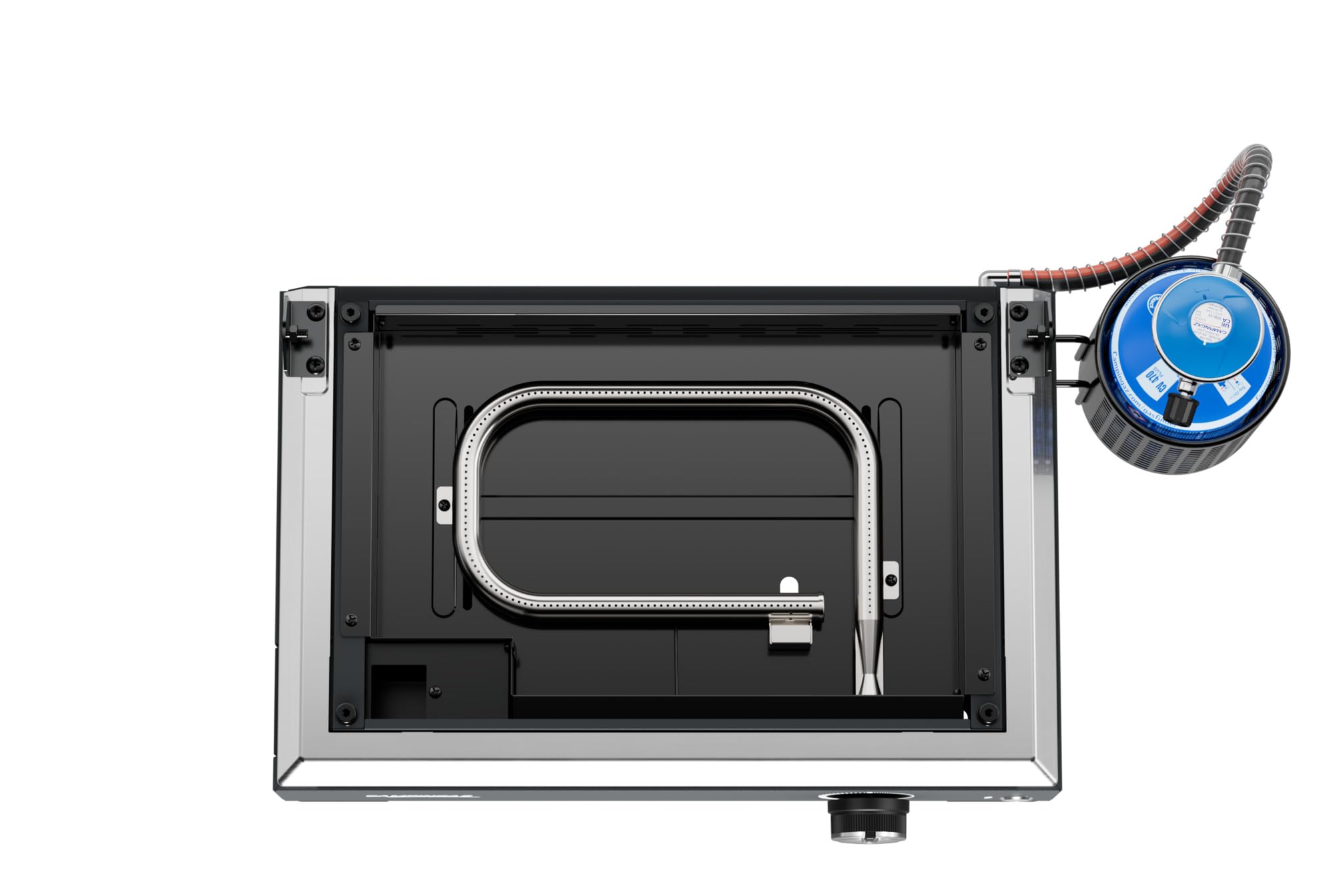 Campingaz Sigma 1 CV Plancha à gaz avec couvercle, plaque de cuisson 2,8 kW, barbecue de table portable, surface en acier émaillé, brûleur avec technologie BlueFlame pour grillades méditerranéennes